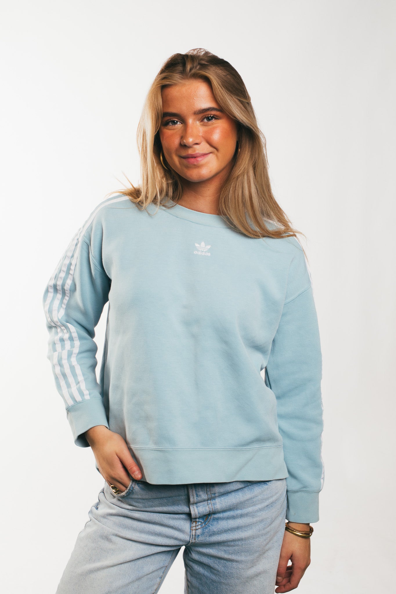 Light blue adidas sweatshirt best sale