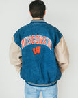 Wisconsin - Denim Varsity Jacket